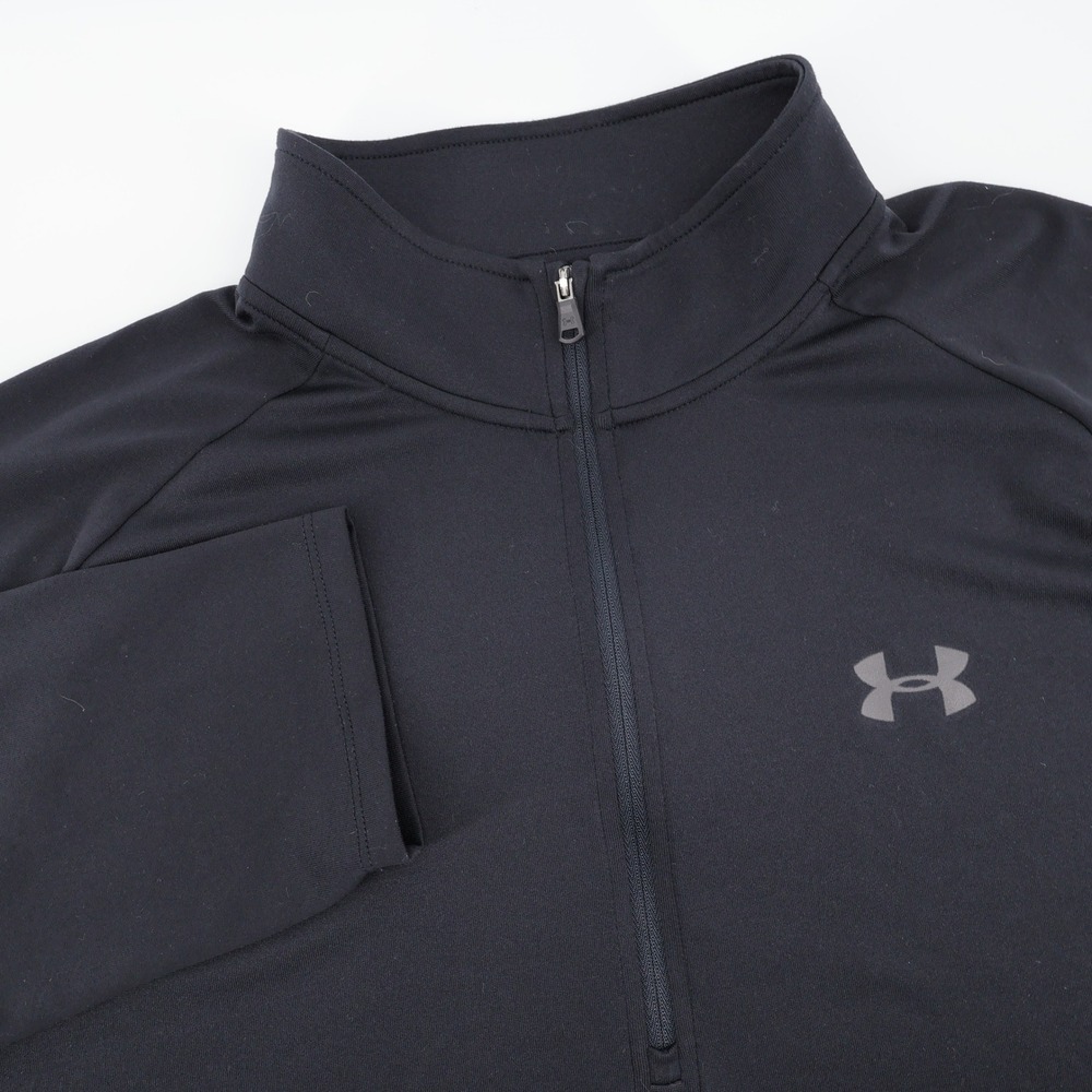 Under Armour HeatGear Quarter Zip Pullover Perfromance Shirt Black Mens XL